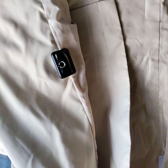 Akira Women M Taupe Crop Trench Jacket Black/Taupe Studded Straps NWT MSRP $80 - Picture 9 of 10